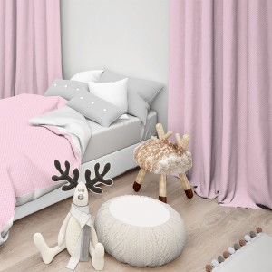 Κουρτίνα με Τρέσα 135x270 Levi 301 Pink Lino