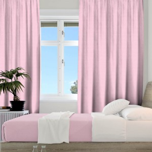 Κουρτίνα με Τρέσα 135x270 Levi 301 Pink Lino