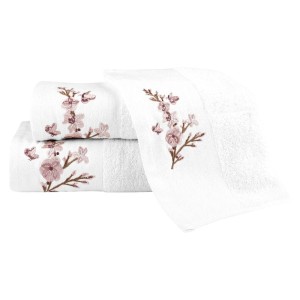 Σετ Πετσέτες 3τμχ (70x140 + 50x90 + 30x50) Cherry Blossom Λευκό Borea