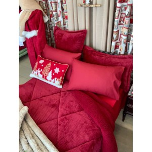 Σετ Υπέρδιπλο Κουβερτοπάπλωμα 3τμχ 220x240 Waves Burgundy McDecor