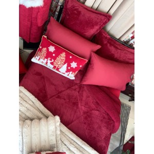 Σετ Υπέρδιπλο Κουβερτοπάπλωμα 3τμχ 220x240 Waves Burgundy McDecor