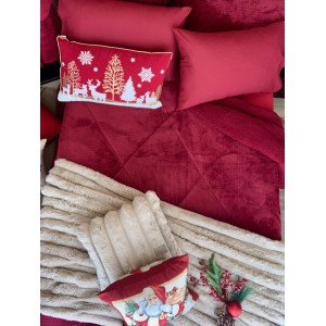 Υπέρδιπλο Κουβερτοπάπλωμα 220x240 Waves Burgundy McDecor