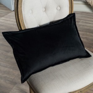 Βελούδινη Μαξιλαροθήκη 30x50 Velvet 06 Μαύρο Teoran