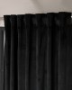 Βελούδινη Κουρτίνα Με Τρέσα 140x260 Velvet 06 Μαύρο Teoran