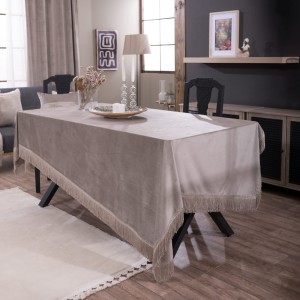 Βελούδινο Τραπεζομάντηλο 140x220cm Velvet 07 Γκρεζ Teoran