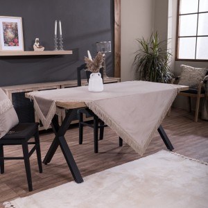 Βελούδινο Τραπεζομάντηλο 140x140cm Velvet 07 Γκρεζ Teoran