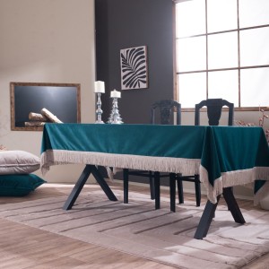 Βελούδινο Τραπεζομάντηλο 140x220cm Velvet 13 Πετρόλ Teoran