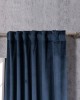 Βελούδινη Κουρτίνα Με Τρέσα 140x260 Velvet 04 Μπλε Teoran