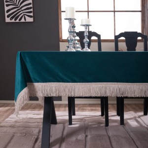 Βελούδινο Τραπεζομάντηλο 140x180cm Velvet 13 Πετρόλ Teoran
