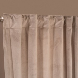 Βελούδινη Κουρτίνα Με Τρέσα 140x260 Velvet 07 Γκρεζ Teoran