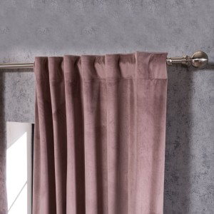 Βελούδινη Κουρτίνα Με Τρέσα 140x260 Velvet 12 Ροζέ Teoran