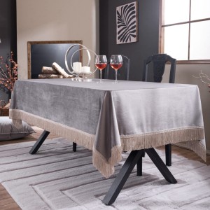 Βελούδινο Τραπεζομάντηλο 140x220cm Velvet 11 Γκρι Teoran