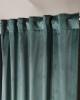 Βελούδινη Κουρτίνα Με Τρέσα 140x260 Velvet 15 Σκονισμένο Πράσινο Teoran