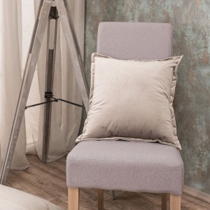 Βελούδινη Μαξιλαροθήκη 45x45 Velvet 07 Γκρεζ Teoran