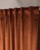 Βελούδινη Κουρτίνα Με Τρέσα 140x260 Velvet 05 Κεραμιδί Teoran
