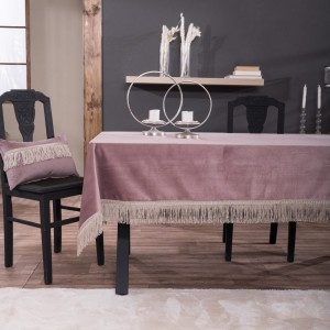 Βελούδινο Τραπεζομάντηλο 140x220cm Velvet 12 Ροζέ Teoran
