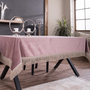 Βελούδινο Τραπεζομάντηλο 140x220cm Velvet 12 Ροζέ Teoran