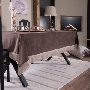 Βελούδινο Τραπεζομάντηλο 140x220cm Velvet 03 Καφέ Teoran