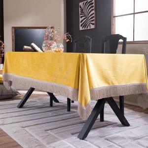 Βελούδινο Τραπεζομάντηλο 140x220cm Velvet 14 Μουσταρδί Teoran