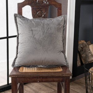 Βελούδινη Μαξιλαροθήκη 45x45 Velvet 11 Γκρι Teoran