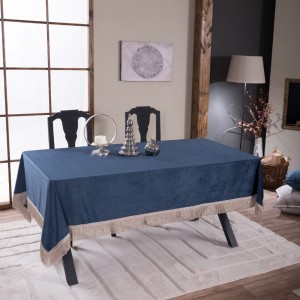 Βελούδινο Τραπεζομάντηλο 140x220cm Velvet 04 Μπλε Teoran