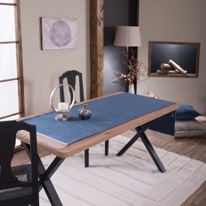 Βελούδινη Τραβέρσα 65x200cm Velvet 04 Μπλε Teoran
