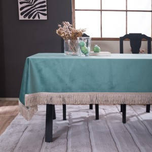 Βελούδινο Τραπεζομάντηλο 140x180cm Velvet 15 Σκονισμένο Πράσινο Teoran