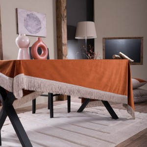 Βελούδινο Τραπεζομάντηλο 140x220cm Velvet 05 Κεραμιδί Teoran