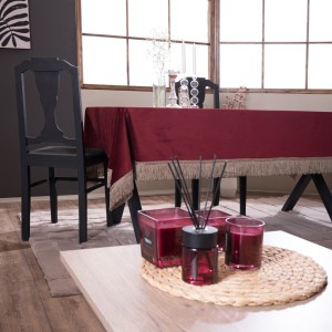 Βελούδινο Τραπεζομάντηλο 140x220cm Velvet 10 Μπορντώ Teoran