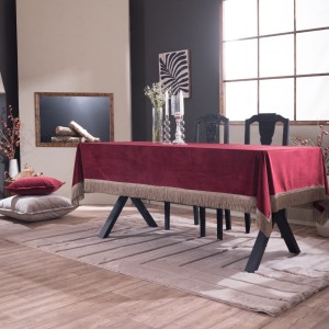 Βελούδινο Τραπεζομάντηλο 140x220cm Velvet 10 Μπορντώ Teoran