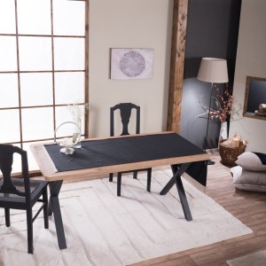 Βελούδινη Τραβέρσα 65x200cm Velvet 06 Μαύρο Teoran