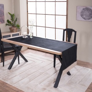 Βελούδινη Τραβέρσα 65x200cm Velvet 06 Μαύρο Teoran