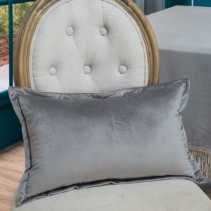 Βελούδινη Μαξιλαροθήκη 30x50 Velvet 11 Γκρι Teoran