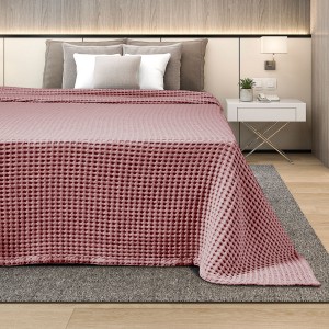 Ημίδιπλη Βαμβακερή Πικέ Κουβέρτα 170x240 Puff Opal Rose Adam Home