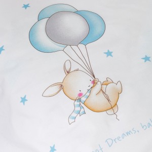 Βαμβακερή Παπλωματοθήκη Κούνιας 110x140 Sweet Dreams Baby Λευκό-Σιέλ Borea