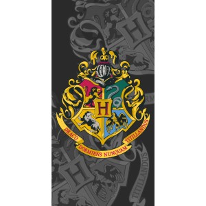 Βαμβακερή Πετσέτα Θαλάσσης Βελουτέ 70x140 320gsm Harry Potter Γκρι Borea