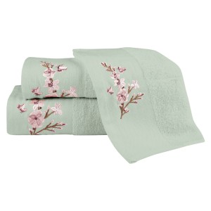 Σετ Πετσέτες 3τμχ (70x140 + 50x90 + 30x50) Cherry Blossom Φυστικί Borea