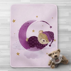 Κουβέρτα Κούνιας Sleeping Bear Μωβ 100 x 140 cm Borea Μωβ