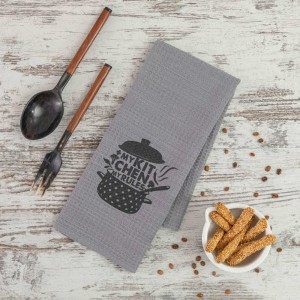 Ποτηρόπανα Κουζίνας Waffle Digital Print 50 x 70 cm Borea Γκρι