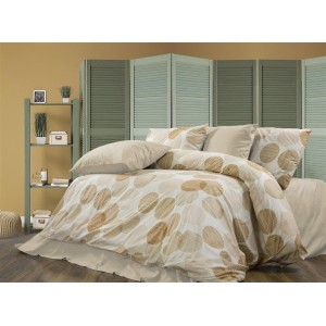 Παπλωματοθήκη Εμπριμέ Κοραλία 465 220X240 Beige 70/30 Cott/Pol