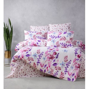Σετ Ημίδιπλο Βαμβακερό Πάπλωμα 160x240 Flower Lila McDecor