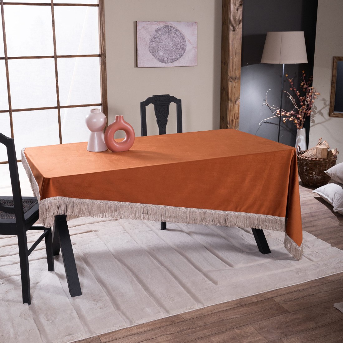 Βελούδινο Τραπεζομάντηλο 140x180cm Velvet 05 Κεραμιδί Teoran