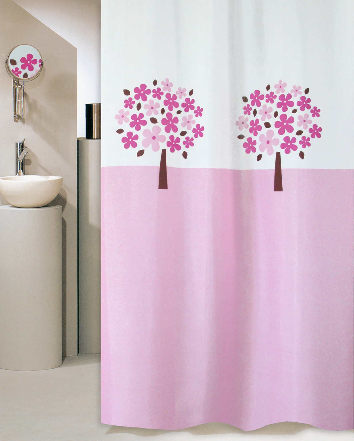Κουρτίνα Μπάνιου 180x200 Tree Pink San Lorentzo