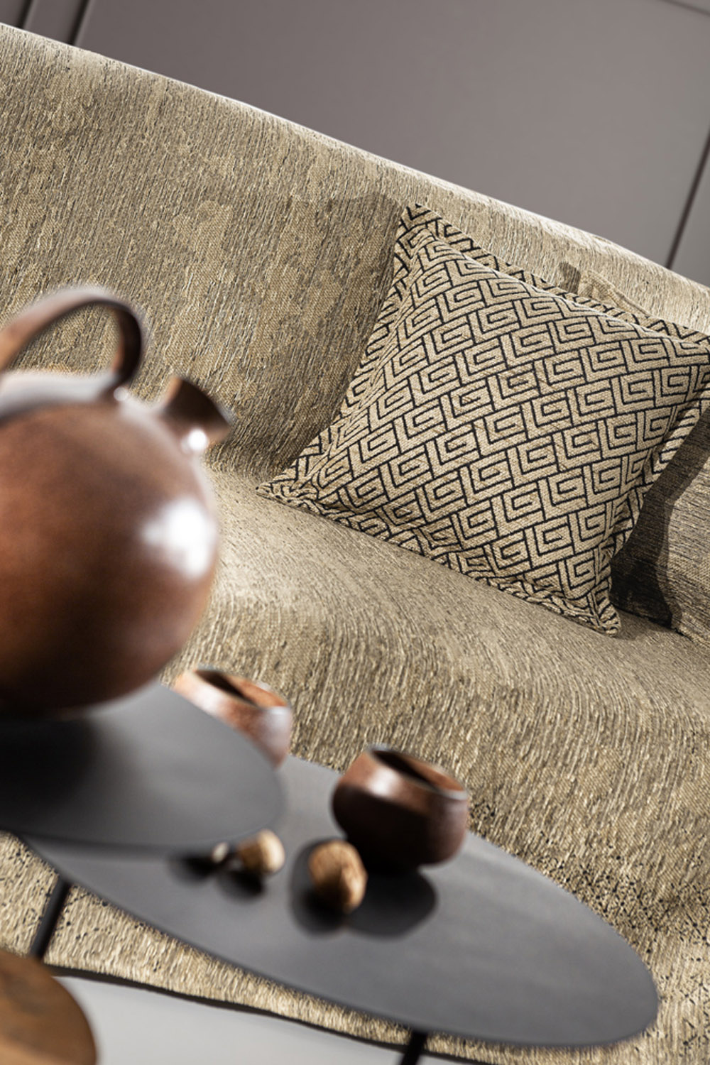 Ριχτάρι Διθέσιου Καναπέ Cotton - Chenille 180x250 Nobel Natural Guy Laroche