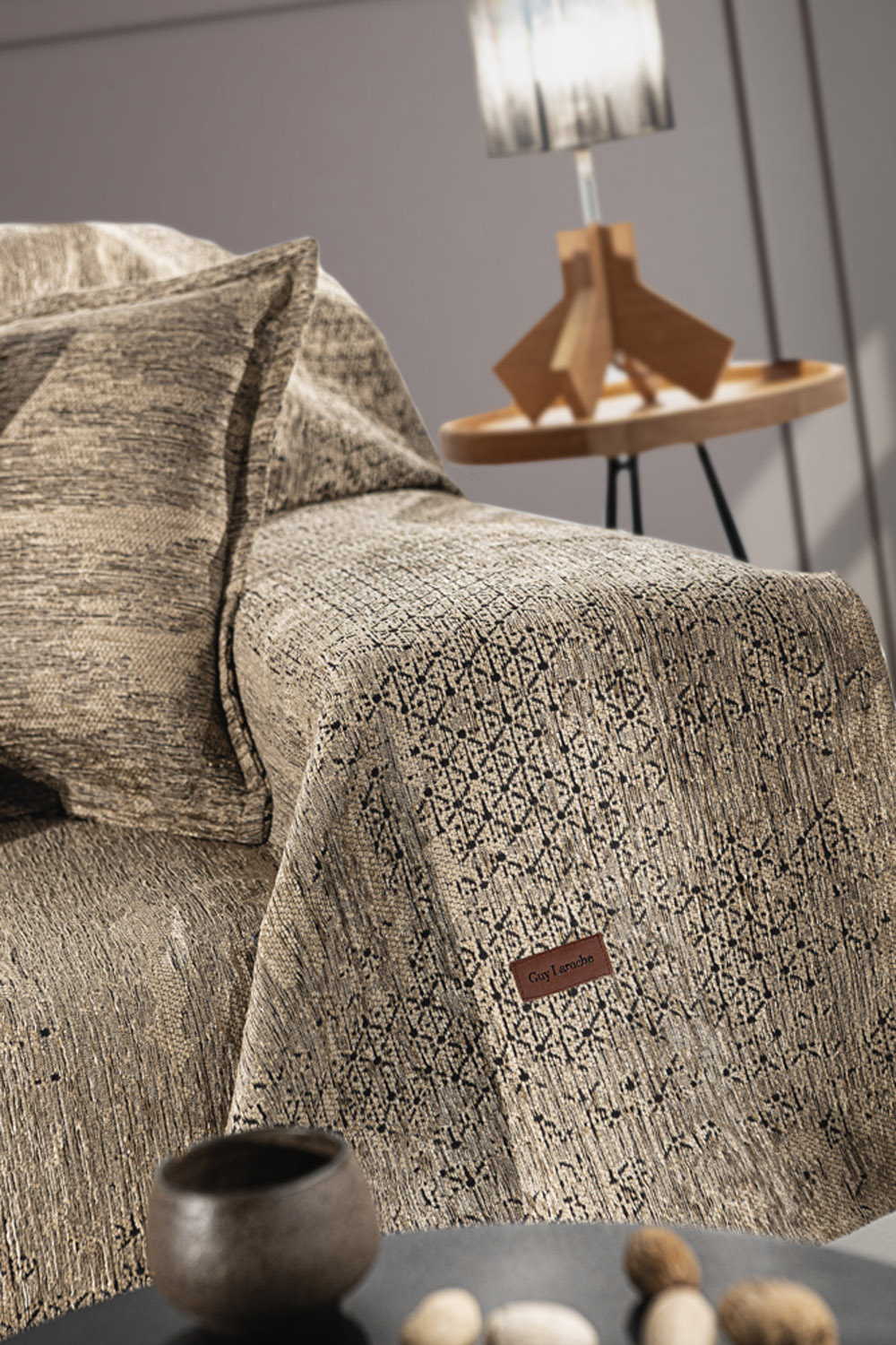 Ριχτάρι Διθέσιου Καναπέ Cotton - Chenille 180x250 Nobel Natural Guy Laroche